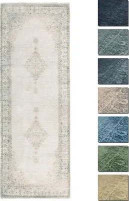 Produktbild von Kelim Vintage Teppich Wohnzimmer Sand 80 X 290 cm, Waschbar Boho Teppich Super Soft, Moderner Kurzflor Teppich