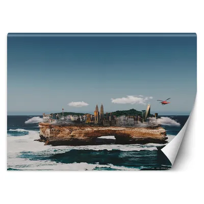 Produktbild von FOTOTAPETE Abstrakt Stadt am Meer 450x315 cm VLIES Tapete Wandtapete Wandbilder Wanddekoration Design Wohnzimmer Schlafzimmer Flur Büro Küche