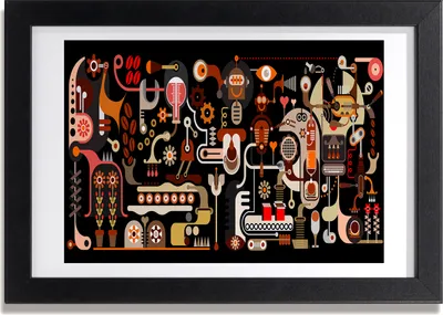 Produktbild von Bild 30x20 MDF-Rahmen, Wandkunst Kaffeeproduktion