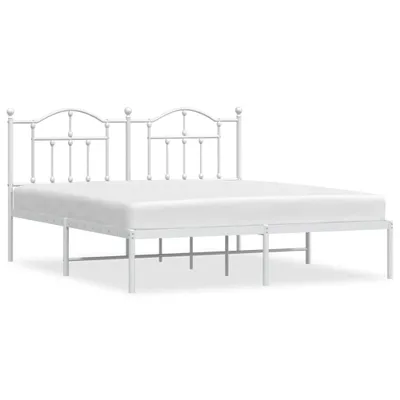 Obrázek produktu pro Kovový rám postele s čelem bílý 180 x 200 cm