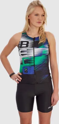 Obrázok produktu pre BECO the world of aquasports vrchný diel plaviek BEsuit racerback so zipsom vpredu a vnútornou podprsenkou vo vzrušujúcom kvetinovom dizajne zeleno-čierna 36 B