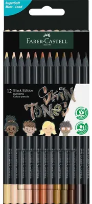Produktbild von Faber Castell Black Edition Buntstifte Skin Tones 12er Kartonetui