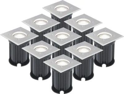 Produktbild von v_tac LED Bodeneinbaustrahler 9er Set 4W 345lm 6500K Edelstahl IP65 Dimmbar