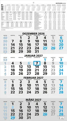 Produktbild von 4-Monatskalender blau 2027