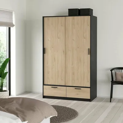 Immagine prodotto di Dmora Guardaroba 2 Ante Kammuri 60.25x200.4h cm Nero, Appendiabiti 2 Ante