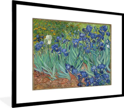 Produktbild von MuchoWow® MuchoWow® Gerahmtes Poster Schwertlilien - Vincent van Gogh 80x60 cm - Poster mit zchwarzem Bilderrahmen - Schlafzimmer-Dekorationen - Fotoposter