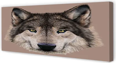Produktbild von Leinwandbild 125x50 Wandkunst gemalter Wolf