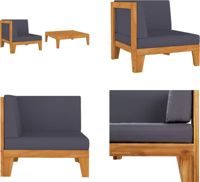 Produktbild von vidaXL 2 tlg. Garten Lounge Set mit Auflagen Massivholz Akazie - Garten-Lounge-Set - Garten-Lounge-Sets - Gartenmöbel - Gartenmöbel-Set