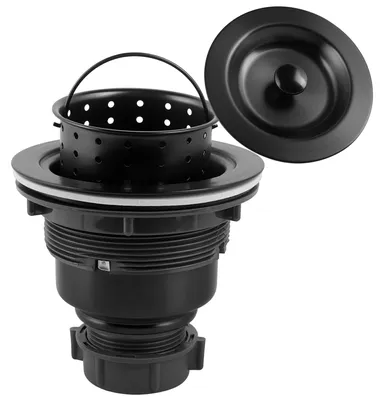 Produktbild von LQS Küchenspüle Abflusssieb & Stopfen Schwarz für 8.9 cm
