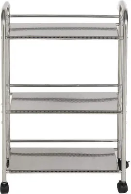 Produktbild von CLIPOP Edelstahl Servierwagen mit Rädern, Küchenwagen mit 3 Regale,Abschließbar Räder, für Küche, 50x35x75 cm