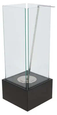 Image de Cheminée de table au bioéthanol carré - Noir - L 25 x P 25 x H 65 cm