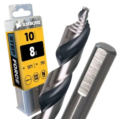 Produktbild von 10 x HSS-G STEP Force Metallbohrer DIN 338 - Ø:8 mm