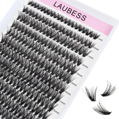 Produktbild von Cluster-Wimpern, 240 Stück, 40D, DIY-Wimpernverlängerung, D-Curl, lange einzelne Wimpern, gemischte Schale, Kunstnerz-Wimperncluster, Verlängerungen 0,07 0,10, Schwarz (40D-0,07D-9–16 mm)