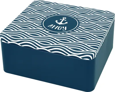 Immagine prodotto di Scatola regalo BIRKMANN con scritta, blu, 21 x 19 cm, H 9 cm, in robusta latta, 439887