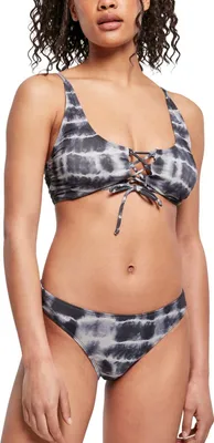 Produktbild von Urban Classics Bikini-Set Damen Ladies Lace Up Tie Dye Bikini schwarz/weiß XS