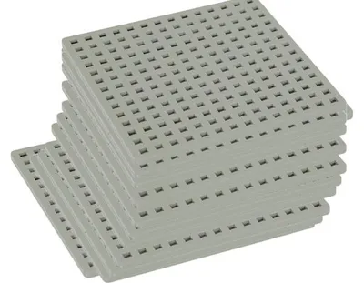 Produktbild von Plus Plus Bauplatten 12 Stück Farbe Grau, Bausteine Konstruktionsmaterial