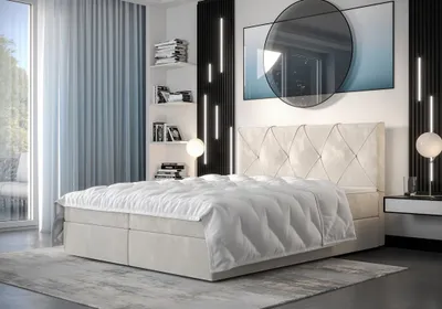 Produktbild von Hotelbett mit Stauraum LILIEN – 200x200, beige