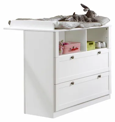 Produktbild von Wickelkommode Filou Wickeltisch 90x93x75cm weiß mit Schubladen