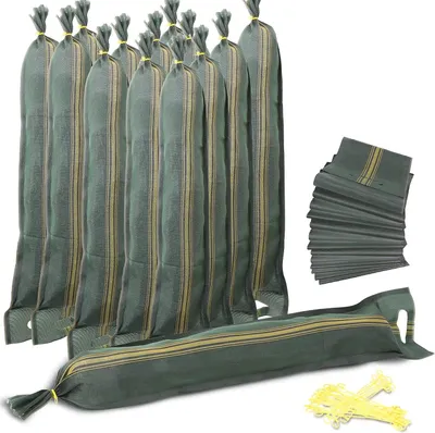 Imagen del producto de Bolsas de arena vacías, 50 unidades, 25 x 100 cm, para protección contra inundaciones