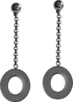 Produktbild von Edelstahl Ohrstecker mit ovalem Anhänger mit Emaillelackeinlage Farbe - Grau