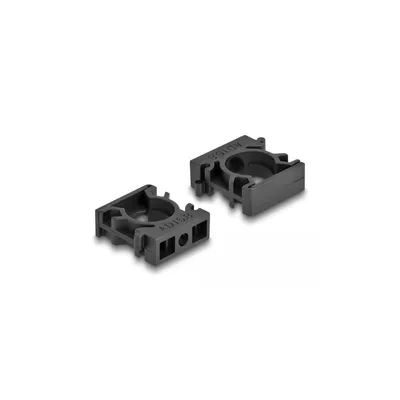Produktbild von DeLOCK Kabelschlauchhalter mit Verschlussclip 15,8 mm 8 Stück schwarz, Kabelhalter, Kunststoff, Schwarz