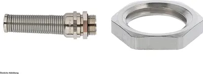 Produktbild von LAPP Verschraubung mit M-Biegeschutz und Gegenmutter M12x1,5 Messing (CuZn) vernickelt Gewindelänge 6,5mm - 1 Stück
