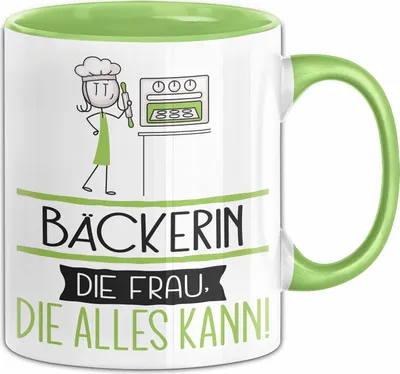Produktbild von Bäckerin Geschenk Tasse Becher Die Frau Die Allen Kann Geschenkidee für eine Bäckerin Lustig (Grün)