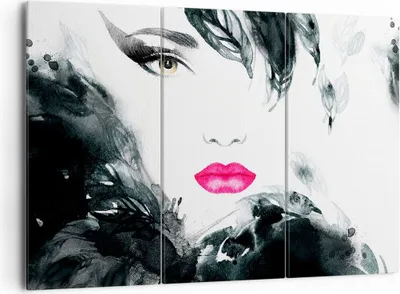 Produktbild von Bild auf Leinwand - Leinwandbild - Frau Abstraktion - 165x110cm - Wand Bild - Wanddeko - Leinwanddruck - Bilder - Kunstdruck - Wanddekoration - Leinwand bilder - Wandkunst - CE165x110-3663