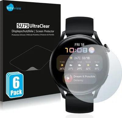 Produktbild von 6x Für Huawei Watch 3 Schutzfolie Savvies Displayschutz Display Schutz Folie Klar Transparent