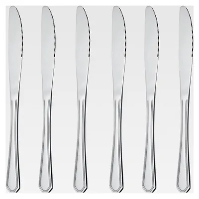 Produktbild von Tafelmesser Berlin, Menümesser, Hauptgangmesser, Edelstahl, 6 Stück, für 6 Personen, spülmaschinenfest, Besteckset
