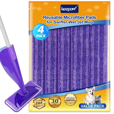 Immagine prodotto di 4 salviette riutilizzabili per Swiffer WetJet, in microfibra e in tessuto assorbente
