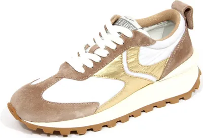 Produktbild von H1444 sneaker donna VOILE BLANCHE woman QWARK suede/fabric shoe dove/white