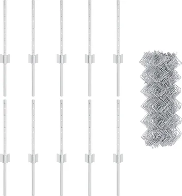 Produktbild von Möbel Drahtzaun mit 10 U-Pfosten Silber 0,4 x 10 m Stahl - Zaunzubehör 3336293