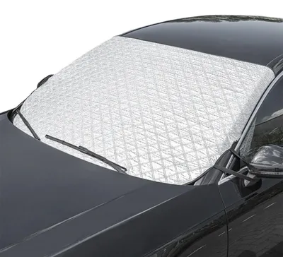 Imagen del producto de ProPlus, cubierta protectora antigeladas de 144 x 94 cm – Protector para parabrisas contra el frío y el sol – Con bandas elásticas y solapas laterales – Color plateado