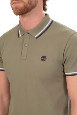 Zdjęcie produktu dla TIMBERLAND - Męska koszulka polo slim z kontrastową lamówką - Rozmiar M