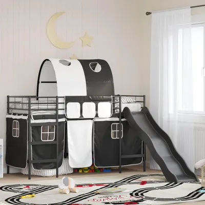 Image de Maison Exclusive - Lit superposé pour enfants noir 100 x 190 cm en métal