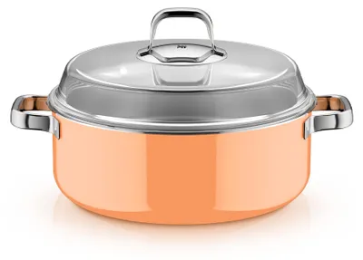 Image de WMF Fusiontec Mineral Pro, Schmortopf mit Deckel, 28 cm, Papaya Orange 3201114104 4000530759993