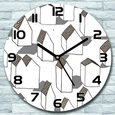 Produktbild von Wanduhr aus Glas Rund fi 30 Moderne Häuser Quarz Deko Schlafzimmer Büro