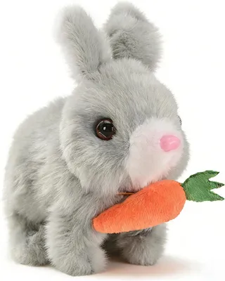 Produktbild von 1 Stueck Ostern Plueschhasenspielzeug, Interaktives Kaninchen Spielzeug, Elektronisches Pluesch Hase Spielzeug, Interactive Easter Bunny Toy, Huepfendes Kaninchen Spielzeug, fuer Kinder, Jungen, Maedchen,Grau
