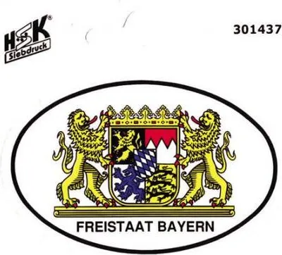 Produktbild von PVC -Aufkleber - Wappen Freistaat Bayern - 301437 - Gr. ca. 7,8 x 5,8 cm