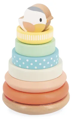 Image de Janod Tour d'empilage en bois Pure - Oiseau - Jouets de motricité pour enfants