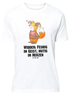 Produktbild von Mr. & Mrs. Panda Größe L T-Shirt Widder Astologie - Weiß - Geschenk, Sternzeichen, mit Spruch, Geburtstagsgeschenk, Astrologie, Tshirt, Shirt, Tierkreiszeichen