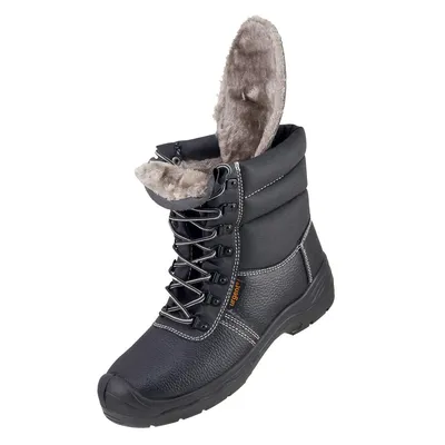 Produktbild von URGENT 112 SB SR FO Sicherheitsstiefel für Herren, warm gefütterte Winter-Arbeitsschuhe mit Stahlkappe, rutschfester PU/PU-Sohle, Schwarz, Größe 42