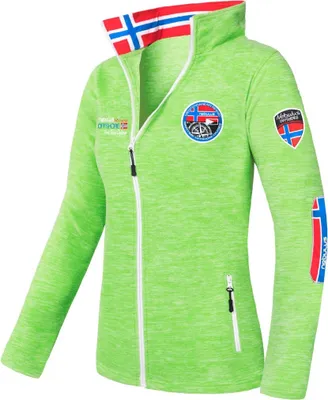 Zdjęcie produktu dla Kurtka polarowa Nebulus OFFBACK damska, ciepła kurtka polarowa, z długim zamkiem błyskawicznym, P4137 - damska, zielony, L/40