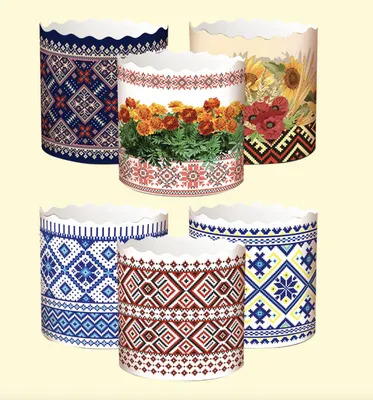 Produktbild von Backform für Osterkuchen 5er Set Wyszywanka D-11cm Panettone Einwegform