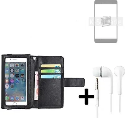 Produktbild von K-S-Trade Handyhülle + Kopfhörer kompatibel mit Samsung Galaxy S22+ Schutzhülle Case mit Displayschutz / Schutzfolie schwarz + Kopfhörer Flip