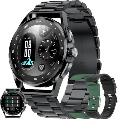 Produktbild von Smartwatch Herren mit Telefonfunktion, 2022 1,32" HD Voll Touchscreen Armbanduhr mit Bluetooth Anruf, IP67 Fitness Tracker SpO2 fur Android iOS