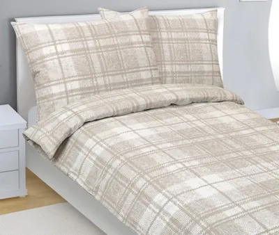 Obrázek produktu pro Krepové povlečení - Béžová,bílá - 140x220, 70x90