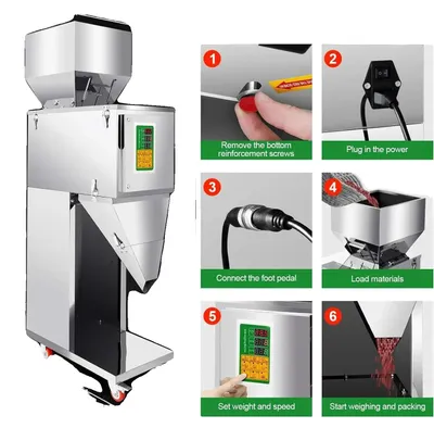 Immagine prodotto di Riempitrice con pedale, capacità tramoggia 35 kg, tensione 110 V, potenza 200 W, velocità 12-15 sacchetti/min