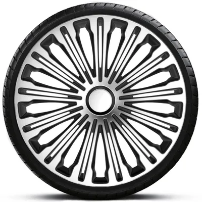 Produktbild von 17" Zoll Radkappen Schwarz Silber Radzierblenden Radblenden 17 VOLANTE SILVER BLACK ARGO